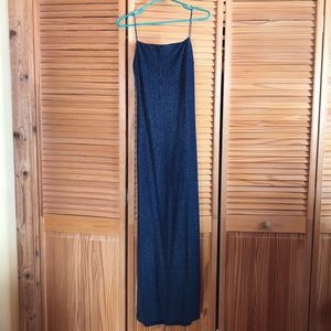 Navy Backless Evening Dress